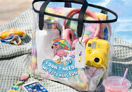I Don't Need Wi-Fi to Have Fun Clear tote bag